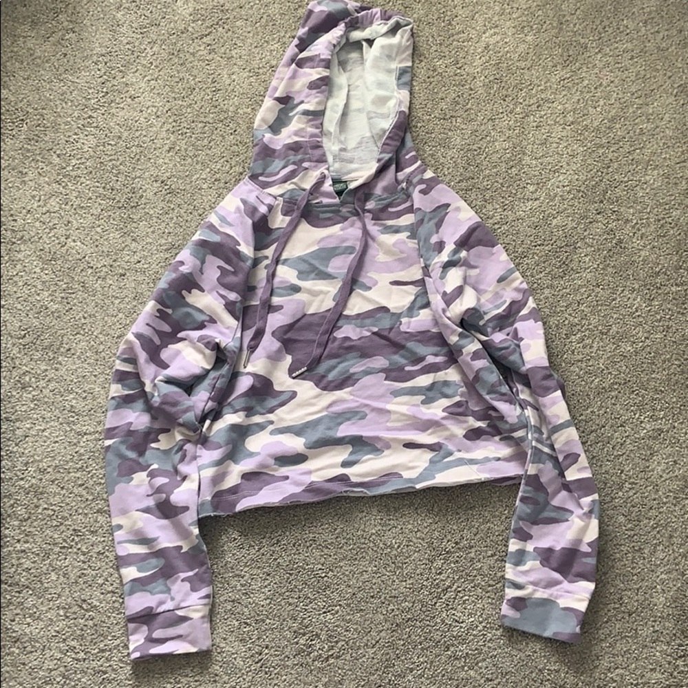 Purple camo crop top